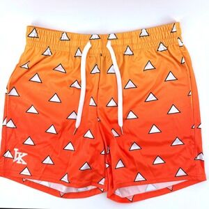 Invicta Kuru Zenitsu Demon Slayer Mesh Gym Shorts Mens Small Orange Yellow Anime